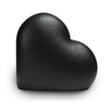 Vooraanzicht van de kleine donkerblauwe Heart urn – modern Nederlands design
