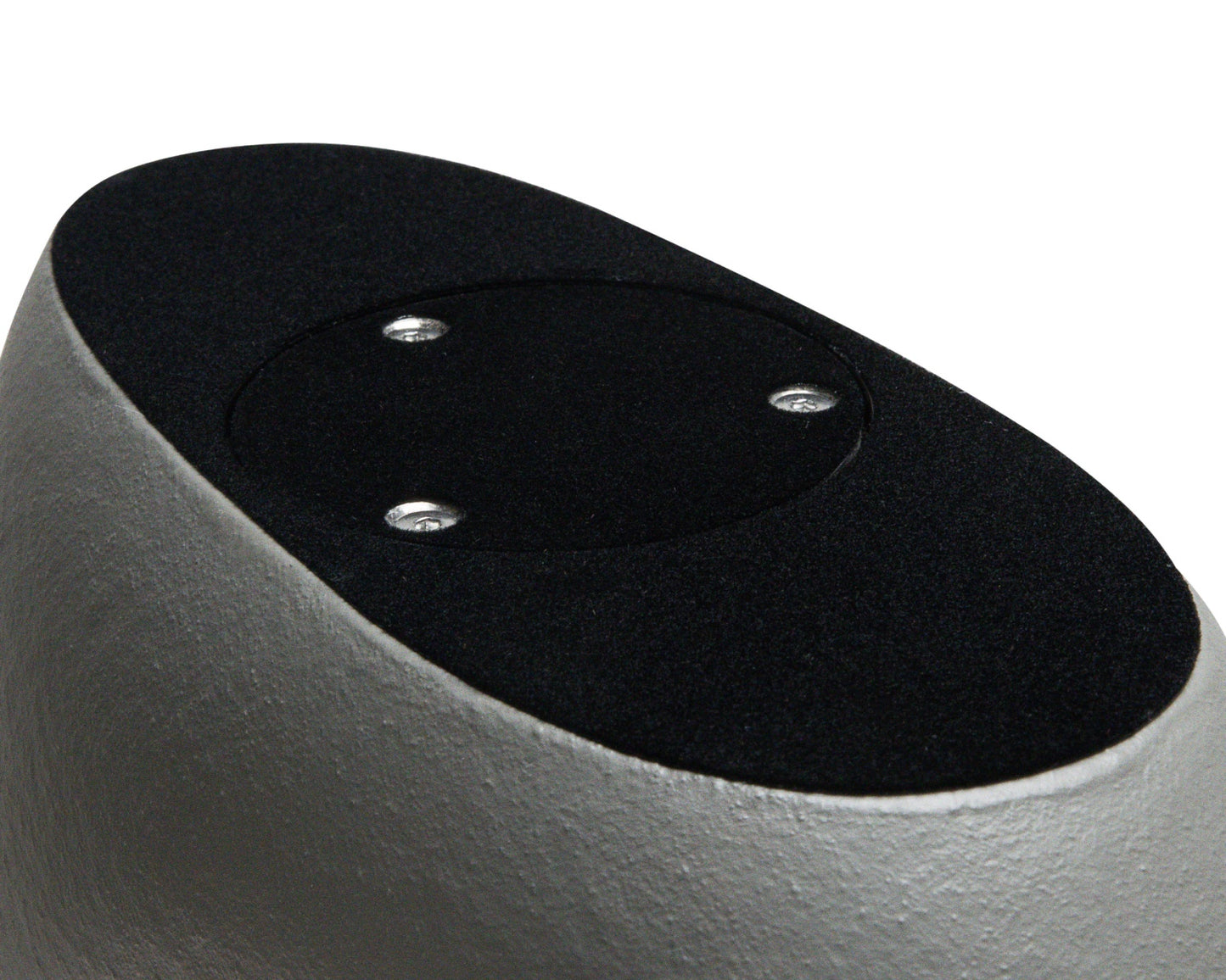 Detail van de sluiting van de kleine grijze Heart urn – modern Nederlands design